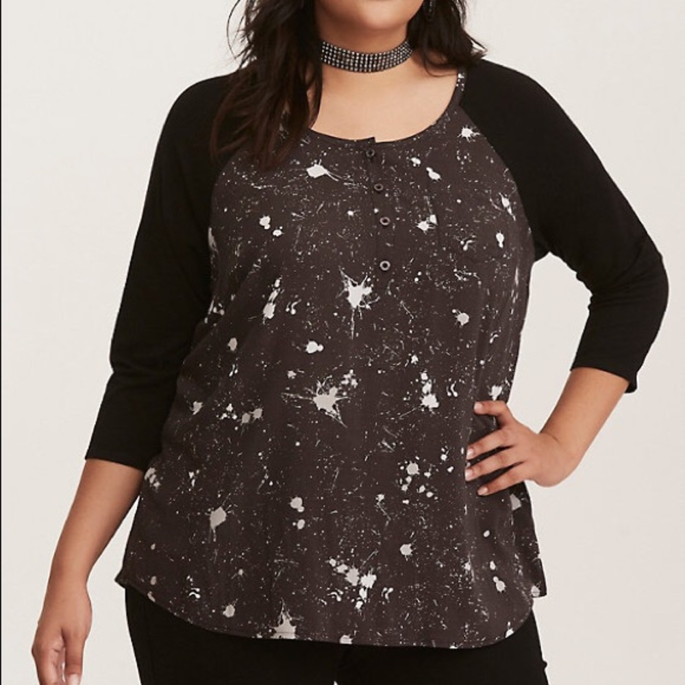 Torrid plus size splatter print raglan hybrid
